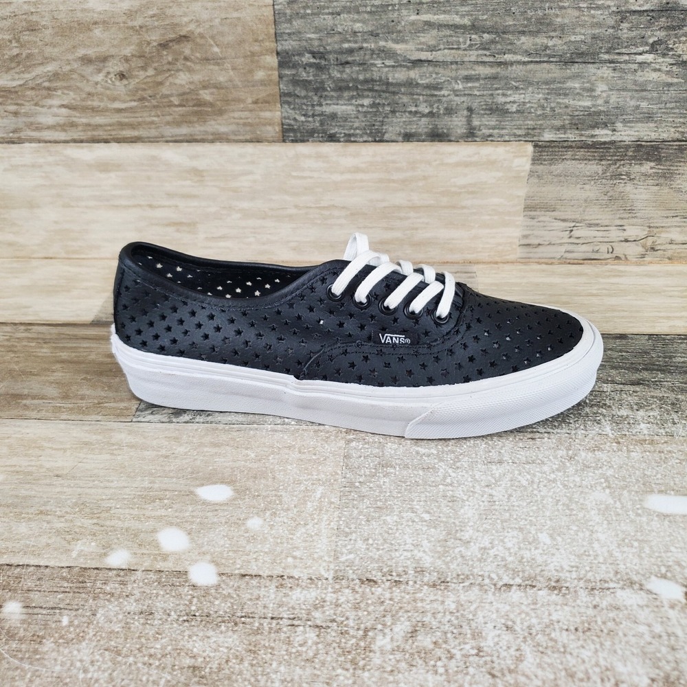 Vans Authentic Slim Womens Shoes Sz 5.5 Running Black Lace Up Sneaker Perforated